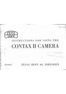 Zeiss Ikon Contax 2 manual. Camera Instructions.